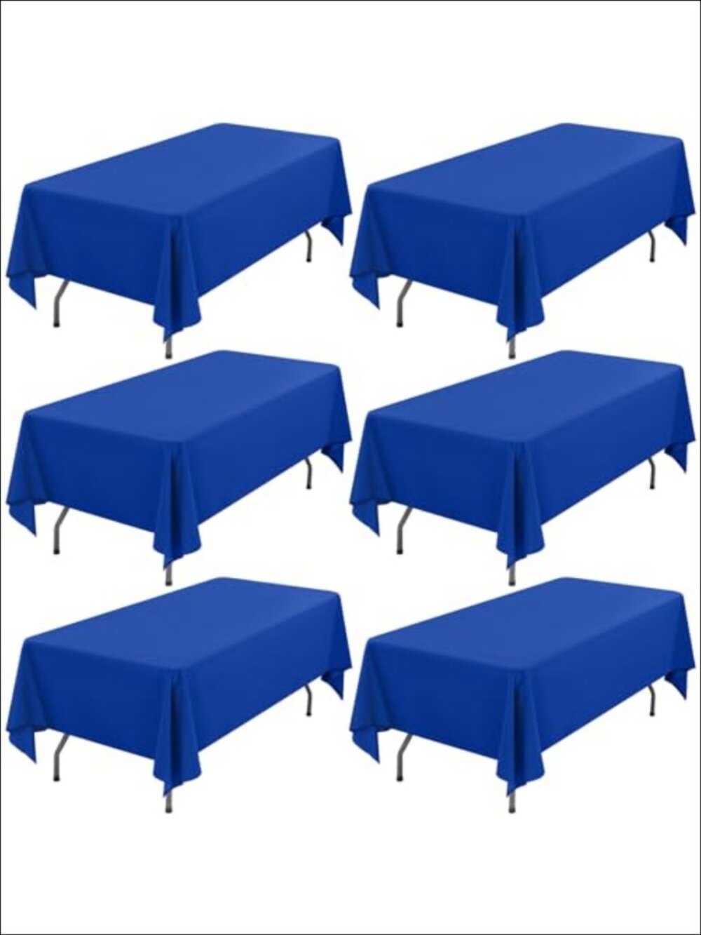6 Pack Rectangle Tablecloth 60x126 Inch 180 GSM Polyester for 8FT Table